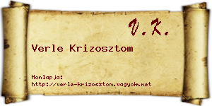Verle Krizosztom névjegykártya